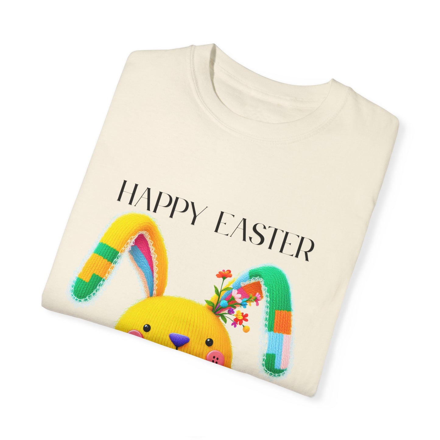 Comfort Colors 1717 Unisex Garment-Dyed T-shirt - Patchwork Bunny Bliss – Knitted Toy Happy Easter