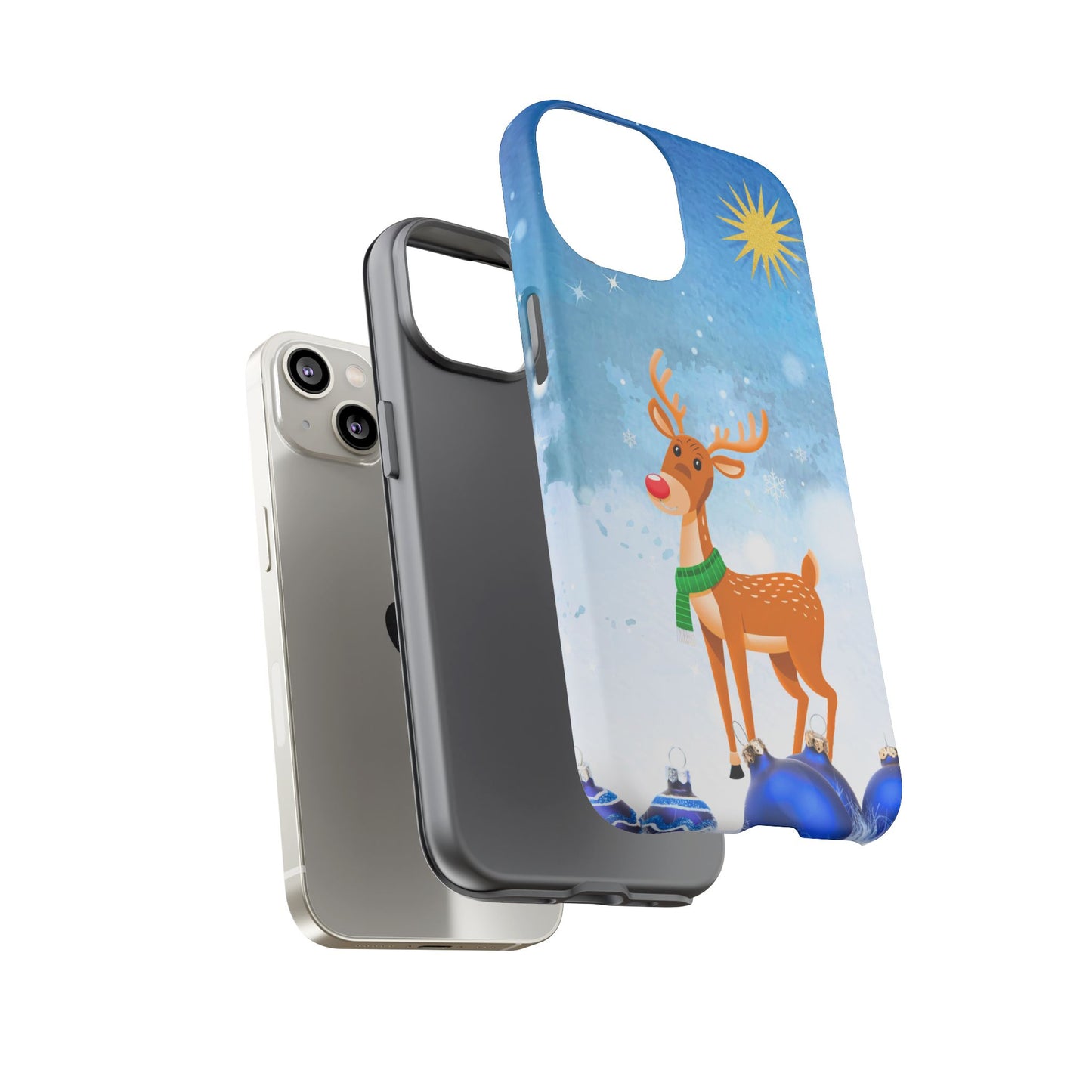 Festive Reindeer No.2 – Santa Hat with Holiday Lights Design for iPhone, Samsung & Google Models