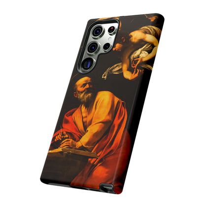 Tough Phone Case for iPhone, Samsung and Google Pixel - Caravaggio, Inspiration of St. Matthew (1602)