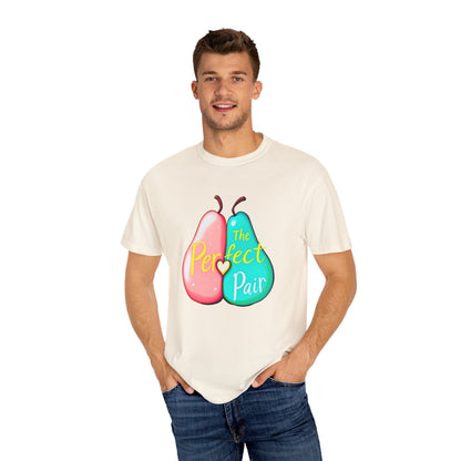 Comfort Colors 1717 Unisex Garment-Dyed T-shirt - "The Perfect Pair" Cute Pear Couple Design (v2)