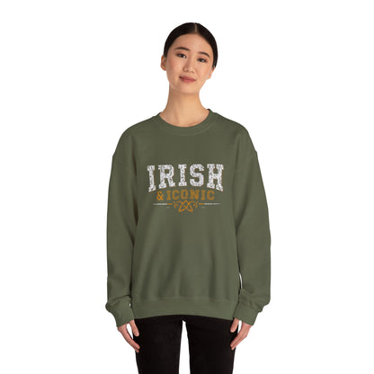 Gildan 18000 Unisex Heavy Blend™ Crewneck Sweatshirt - Irish & Iconic Vintage Distressed St. Patrick’s Day Design