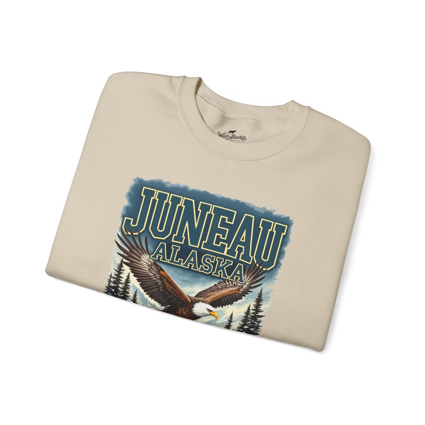 Juneau Bald Eagle Cotton Crewneck Sweatshirt | Wild Alaska Series Edition 🦅🌲❄️