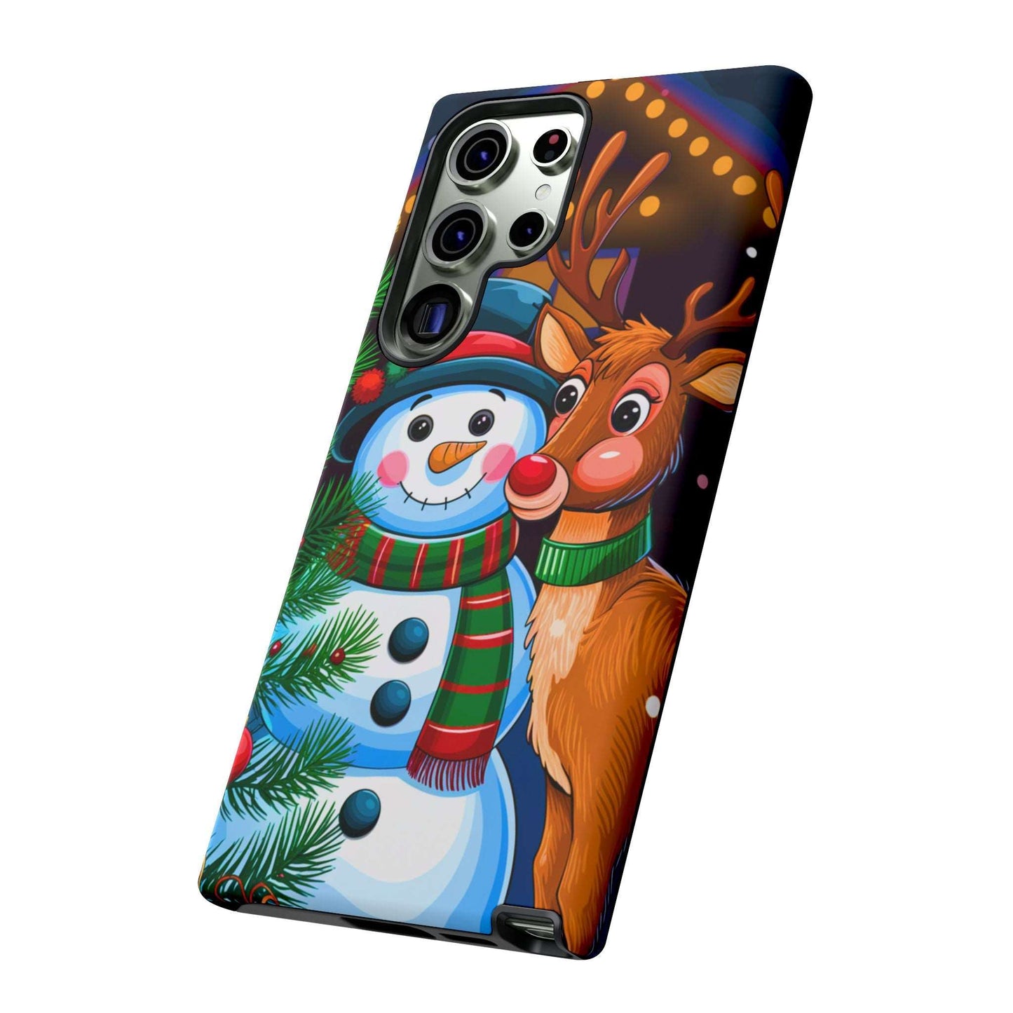 Festive Snowman and Reindeer Christmas Phone Case