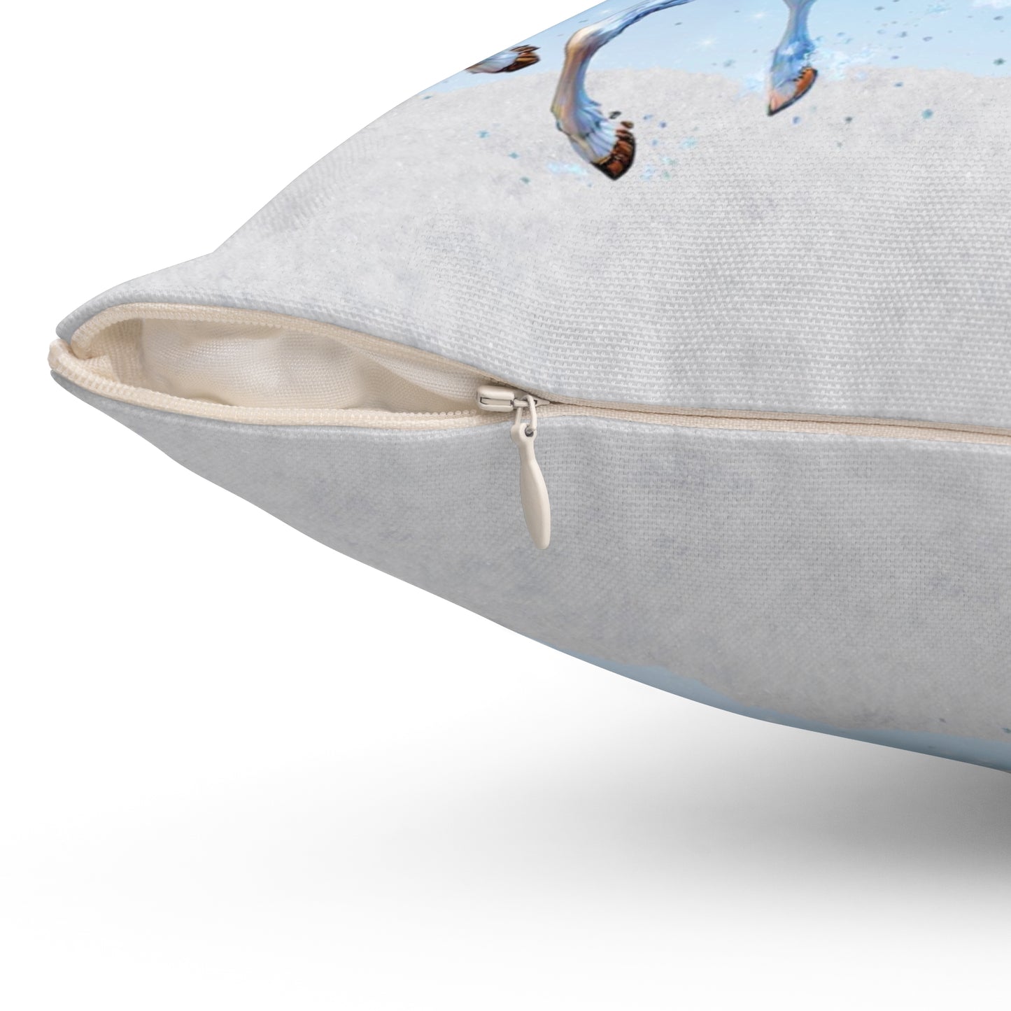 Enchanted Blue Reindeer Sleigh Christmas Pillow