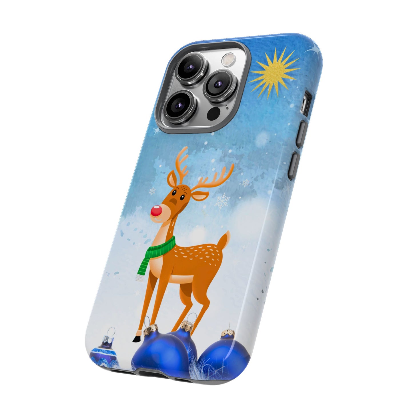 Festive Reindeer No.2 – Santa Hat with Holiday Lights Design for iPhone, Samsung & Google Models