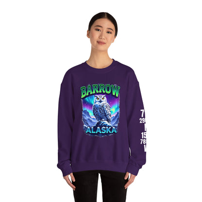 Barrow Owl Cotton Crewneck Sweatshirt | Wild Alaska Series Edition 🦅🇨🇦