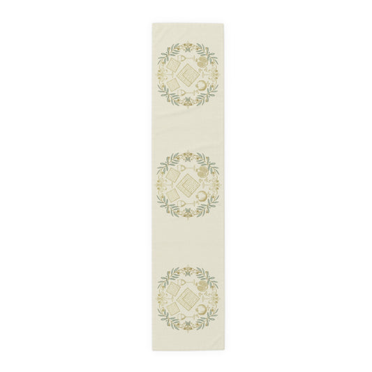 Pesach Sameach Table Runner Collection (v3) — Elegant Passover Seder Table Decor (16×72)