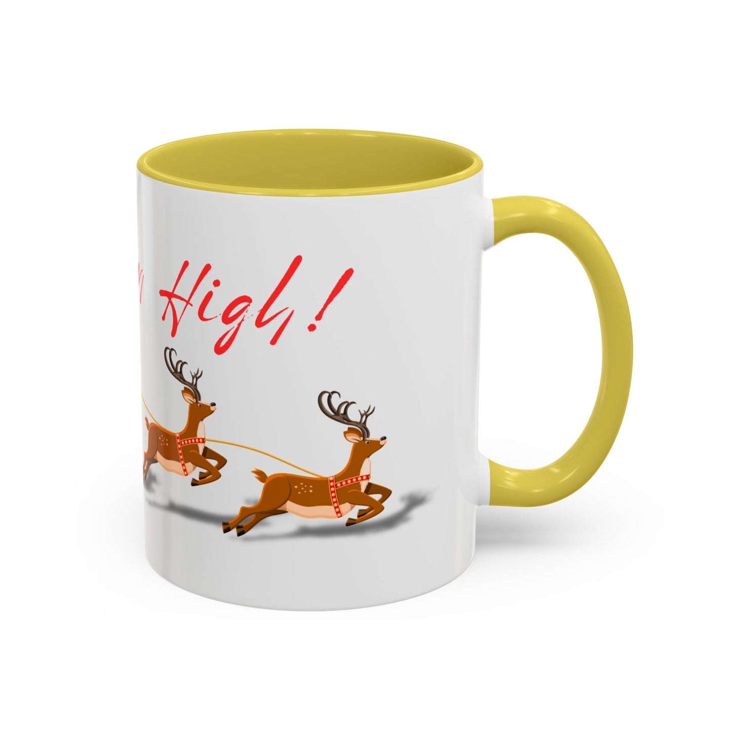 Merrily On High! Santa & Reindeer Mug