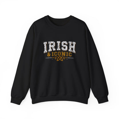 Gildan 18000 Unisex Heavy Blend™ Crewneck Sweatshirt - Irish & Iconic Vintage Distressed St. Patrick’s Day Design