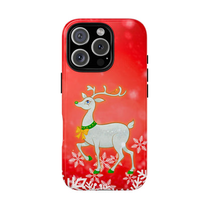 Festive Reindeer No.3 – Santa Hat with Holiday Lights Design for iPhone, Samsung & Google Models