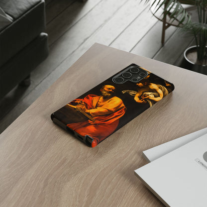 Tough Phone Case for iPhone, Samsung and Google Pixel - Caravaggio, Inspiration of St. Matthew (1602)