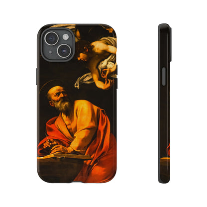 Tough Phone Case for iPhone, Samsung and Google Pixel - Caravaggio, Inspiration of St. Matthew (1602)