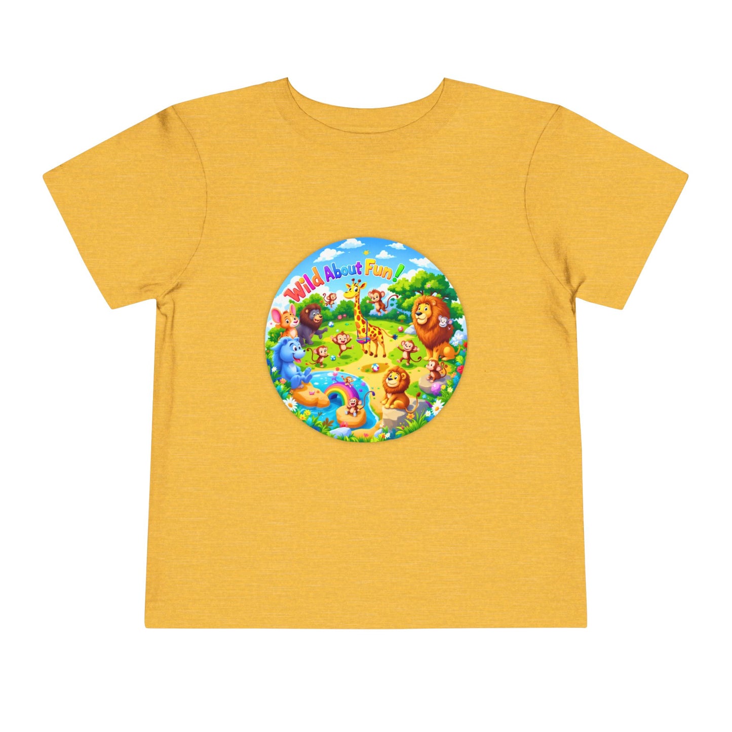 Bella+Canvas 3001T Toddler Short Sleeve Tee - Wild About Fun - Vibrant Animal Kingdom Adventure