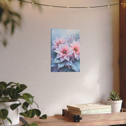 Sérénité hivernale : fleurs givrées dans un pays des merveilles hivernal