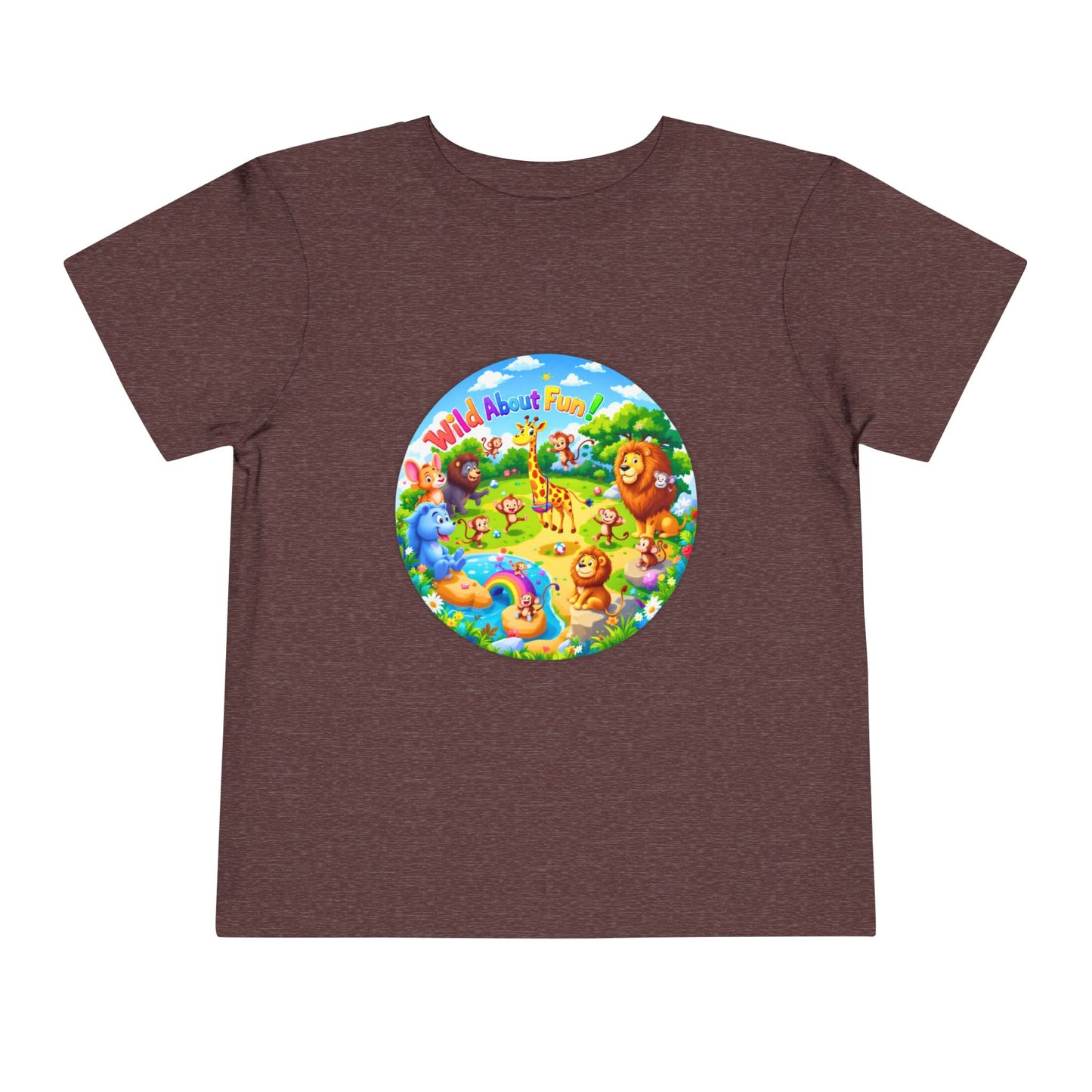 Bella+Canvas 3001T Toddler Short Sleeve Tee - Wild About Fun - Vibrant Animal Kingdom Adventure