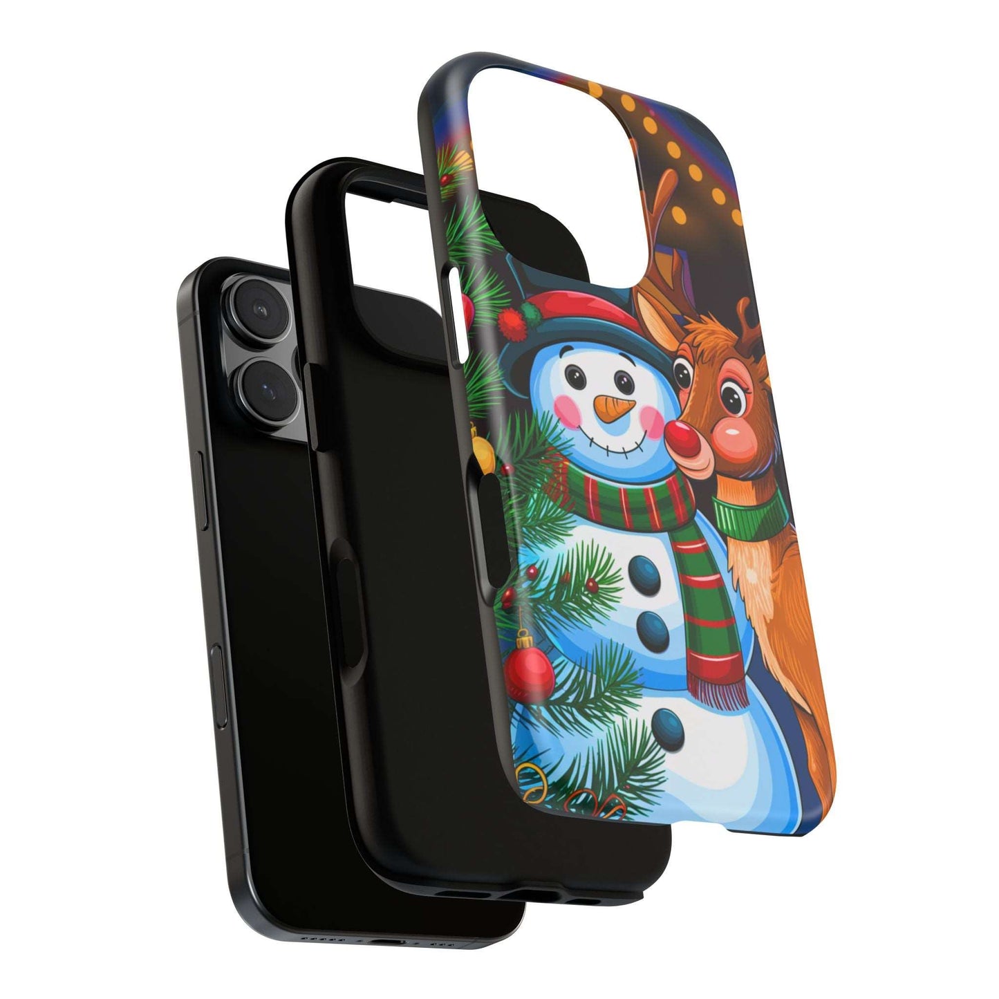 Festive Snowman and Reindeer Christmas Phone Case