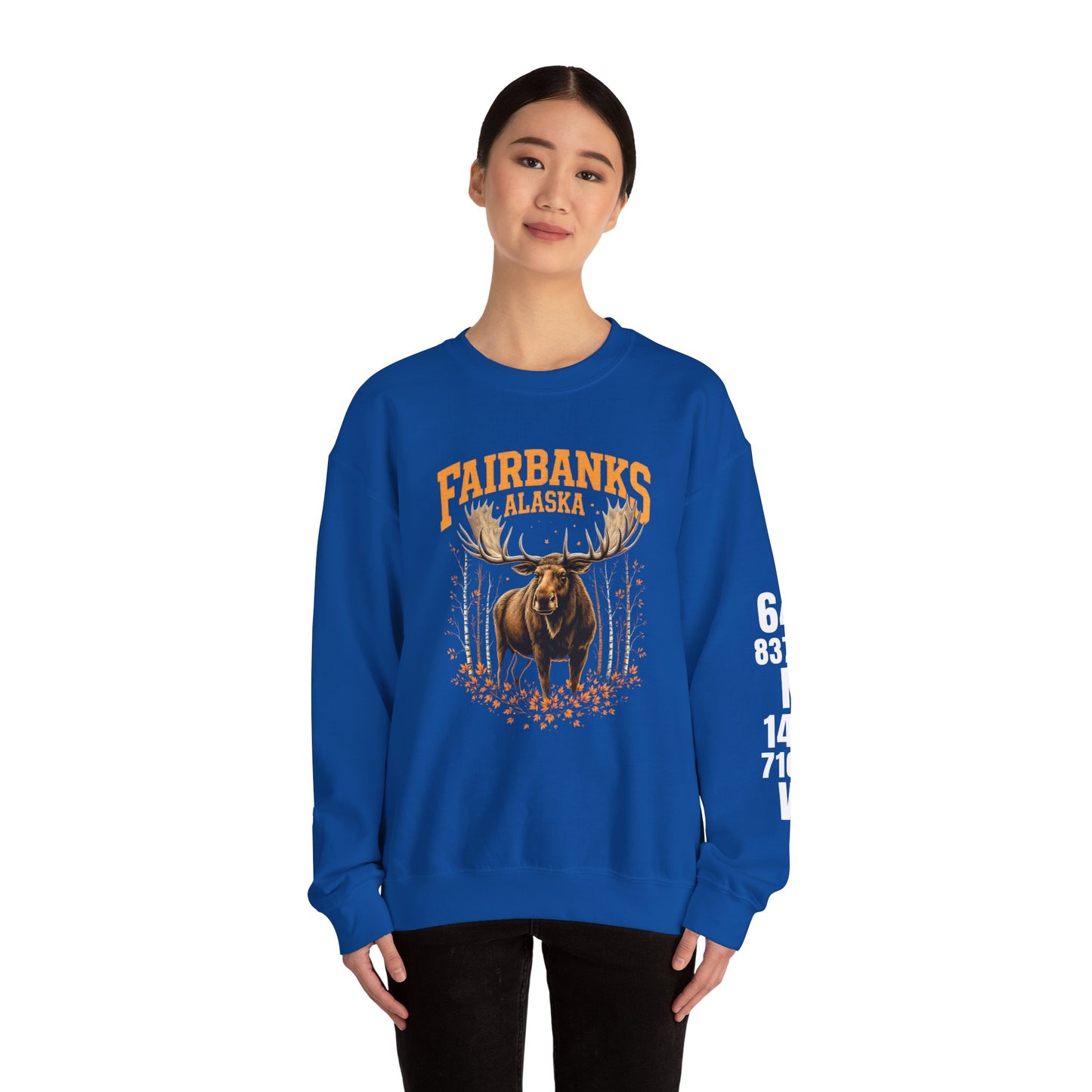 Fairbanks Moose Cotton Crewneck Sweatshirt | Wild Alaska Series Edition 🦌🍁