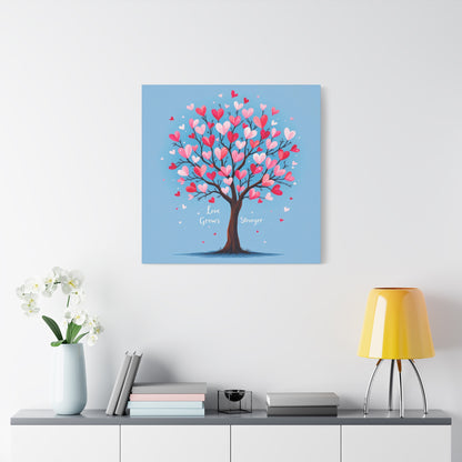 Love Grows Stronger – Heart Tree Canvas Art