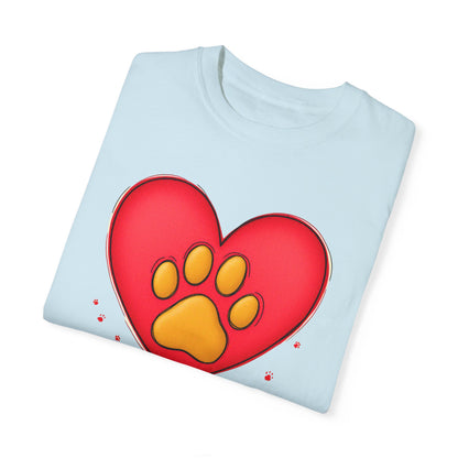 Comfort Colors 1717 Unisex Garment-Dyed T-shirt - "You’re Pawfect!" Adorable Heart and Paw Valentine's Day Design [Color Set 1]