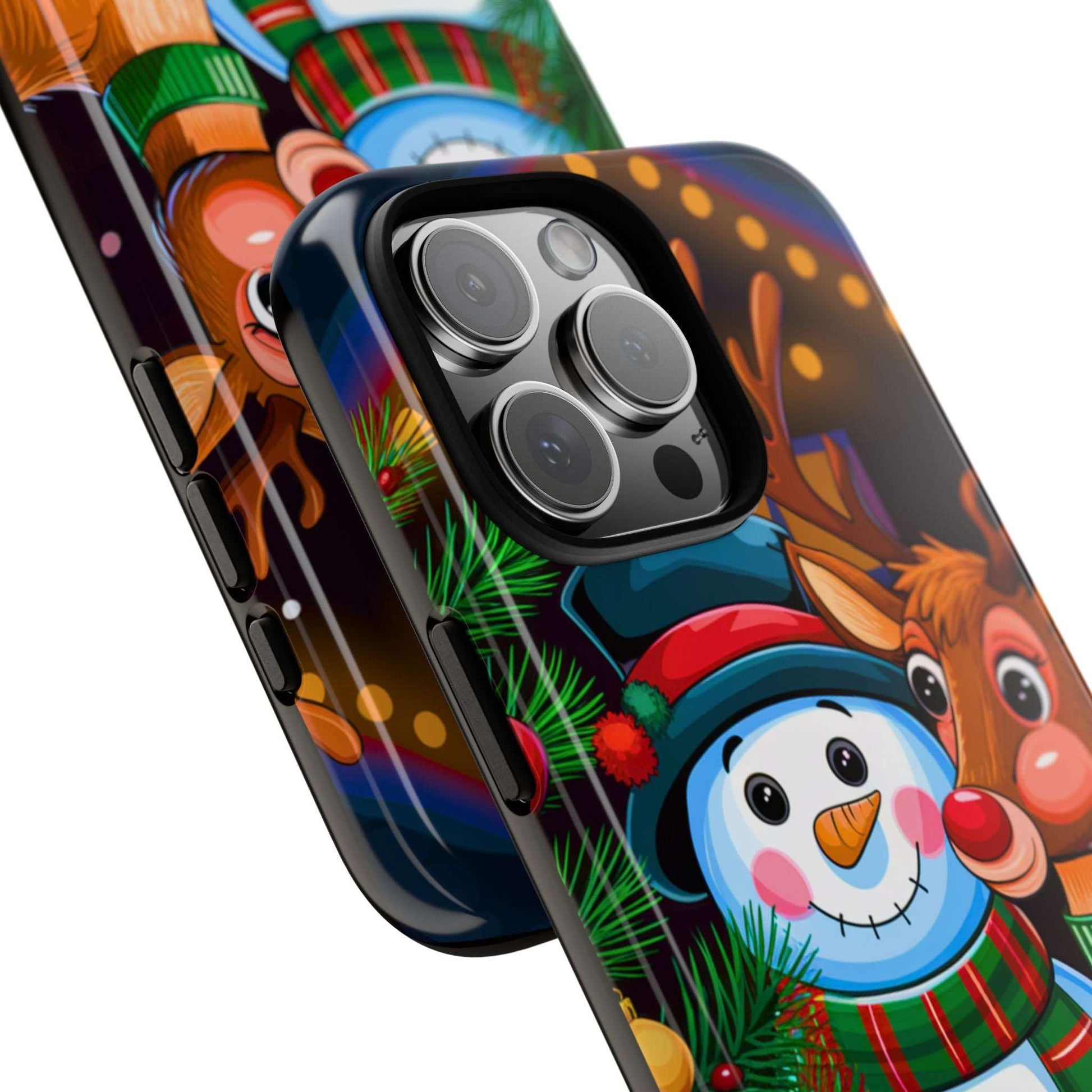 Festive Snowman and Reindeer Christmas Phone Case