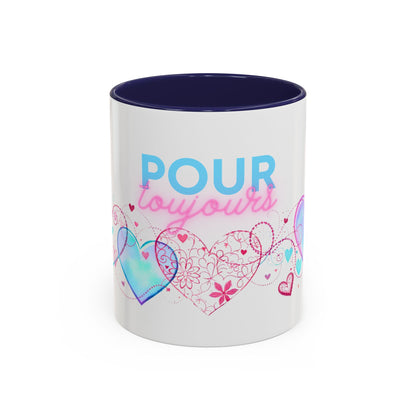 Pour toujours/Mon amour Valentine's Day Mug Set– Romantic French Gift for Couples [2 of 2] (11oz, 15oz)