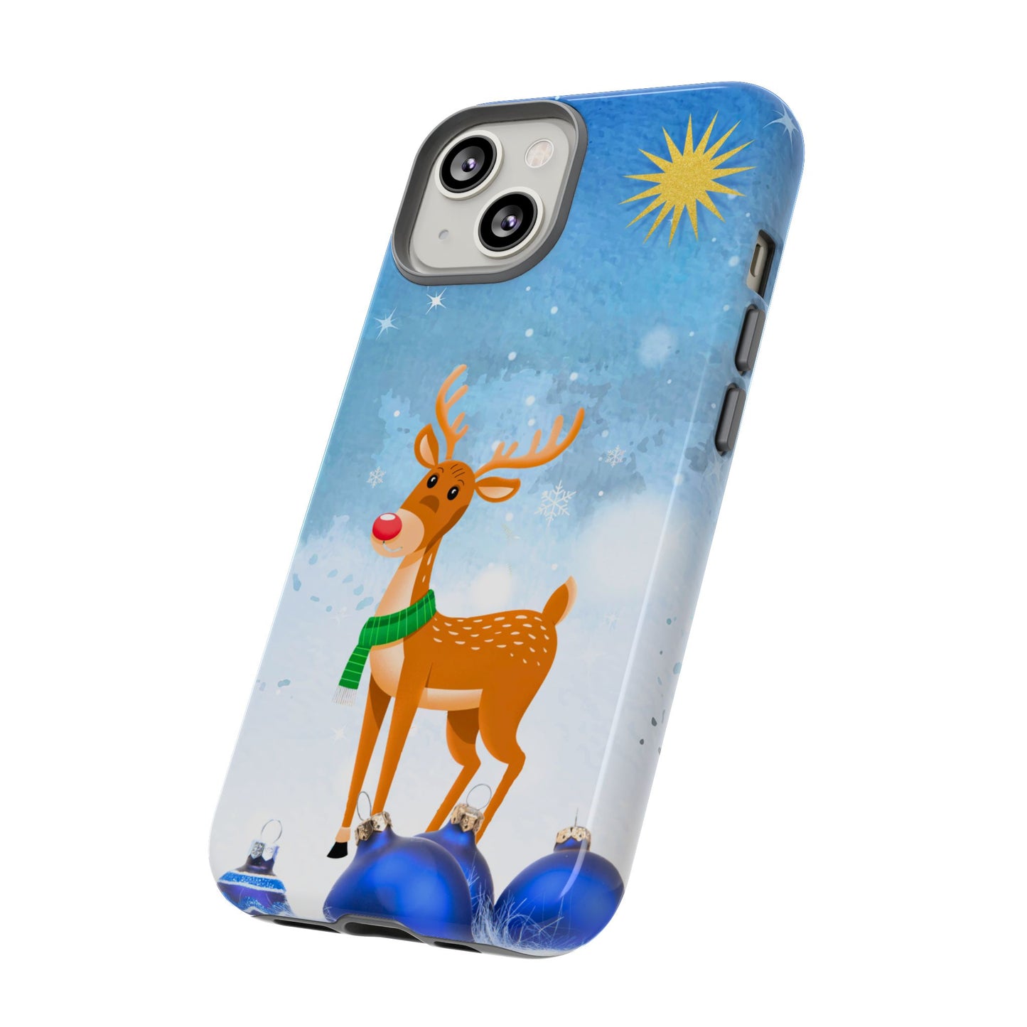 Festive Reindeer No.2 – Santa Hat with Holiday Lights Design for iPhone, Samsung & Google Models