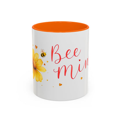 Bee Mine - Floral Accent Ceramic Mug (11oz, 15oz)
