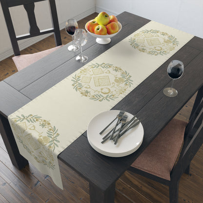 Pesach Sameach Table Runner Collection (v3) — Elegant Passover Seder Table Decor (16×72)