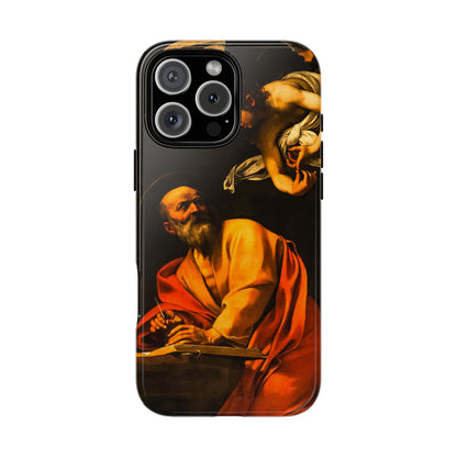 Tough Phone Case for iPhone, Samsung and Google Pixel - Caravaggio, Inspiration of St. Matthew (1602)