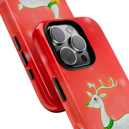 Festive Reindeer No.3 – Santa Hat with Holiday Lights Design for iPhone, Samsung & Google Models