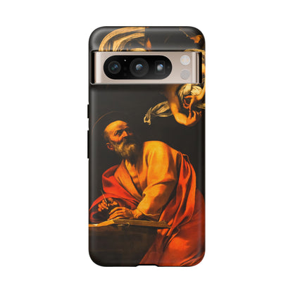 Tough Phone Case for iPhone, Samsung and Google Pixel - Caravaggio, Inspiration of St. Matthew (1602)