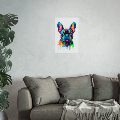 Neon Drip French Bulldog - Vibrant Pop Art