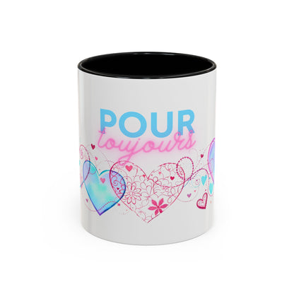 Pour toujours/Mon amour Valentine's Day Mug Set– Romantic French Gift for Couples [2 of 2] (11oz, 15oz)