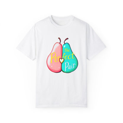 Comfort Colors 1717 Unisex Garment-Dyed T-shirt - "The Perfect Pair" Cute Pear Couple Design (v2)