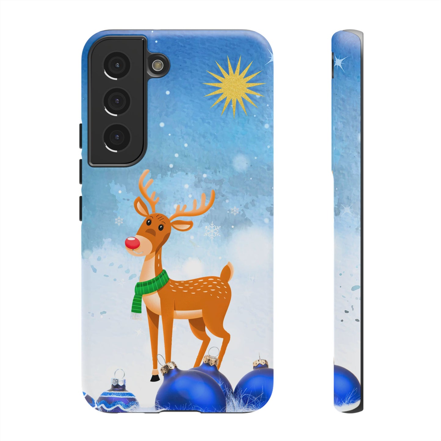 Festive Reindeer No.2 – Santa Hat with Holiday Lights Design for iPhone, Samsung & Google Models