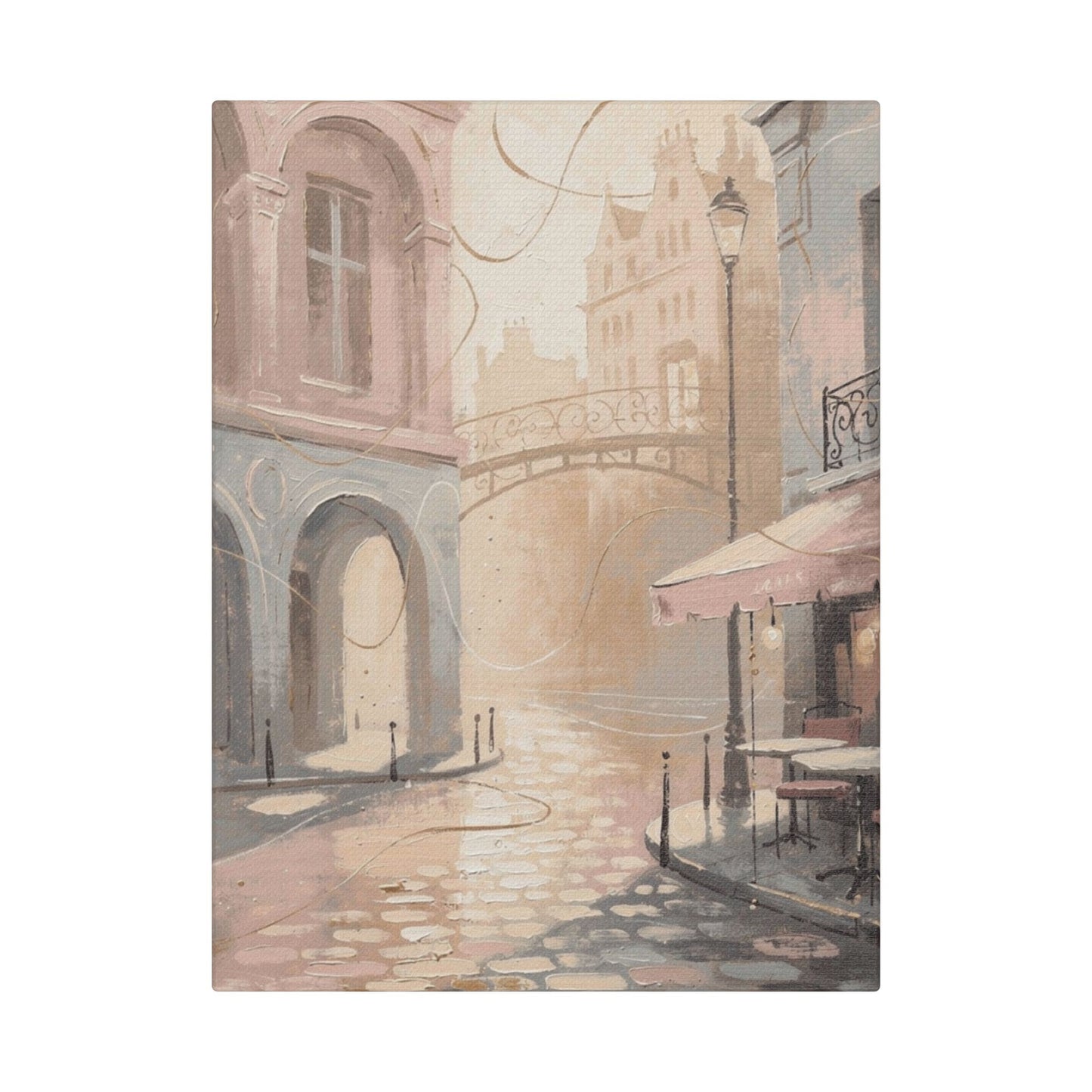Morning Light Over a Paris Café Terrace (Canvas)