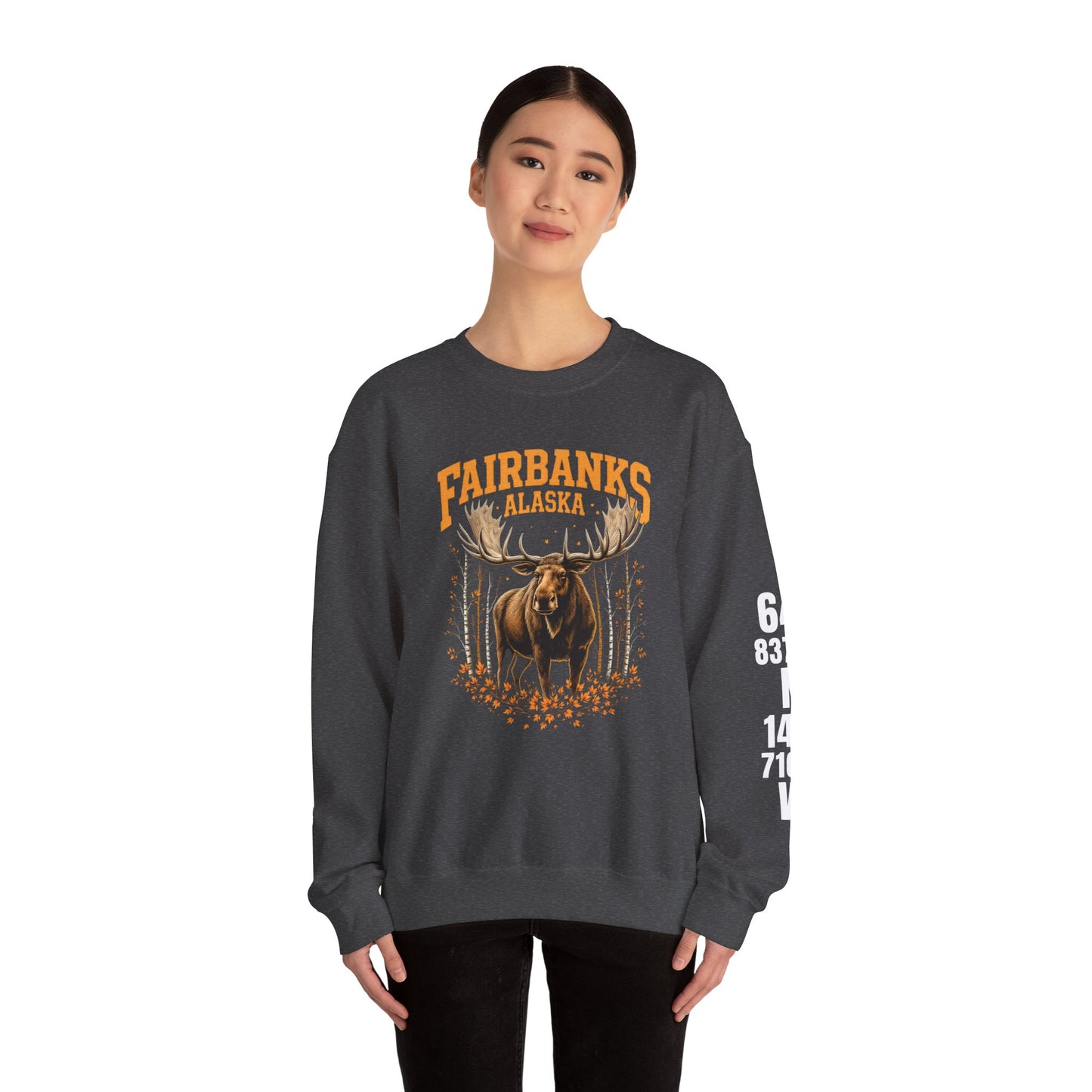 Fairbanks Moose Cotton Crewneck Sweatshirt | Wild Alaska Series Edition 🦌🍁