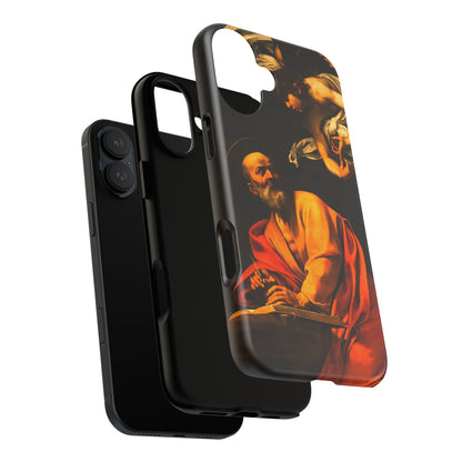 Tough Phone Case for iPhone, Samsung and Google Pixel - Caravaggio, Inspiration of St. Matthew (1602)