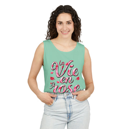 Comfort Colors® 9360 Women's Garment-Dyed Tank Top - La Vie en Rose Romantic & Stylish Design