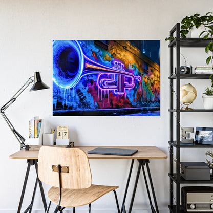 Jazz-Inspired Glossy Poster Art | Street Walk II