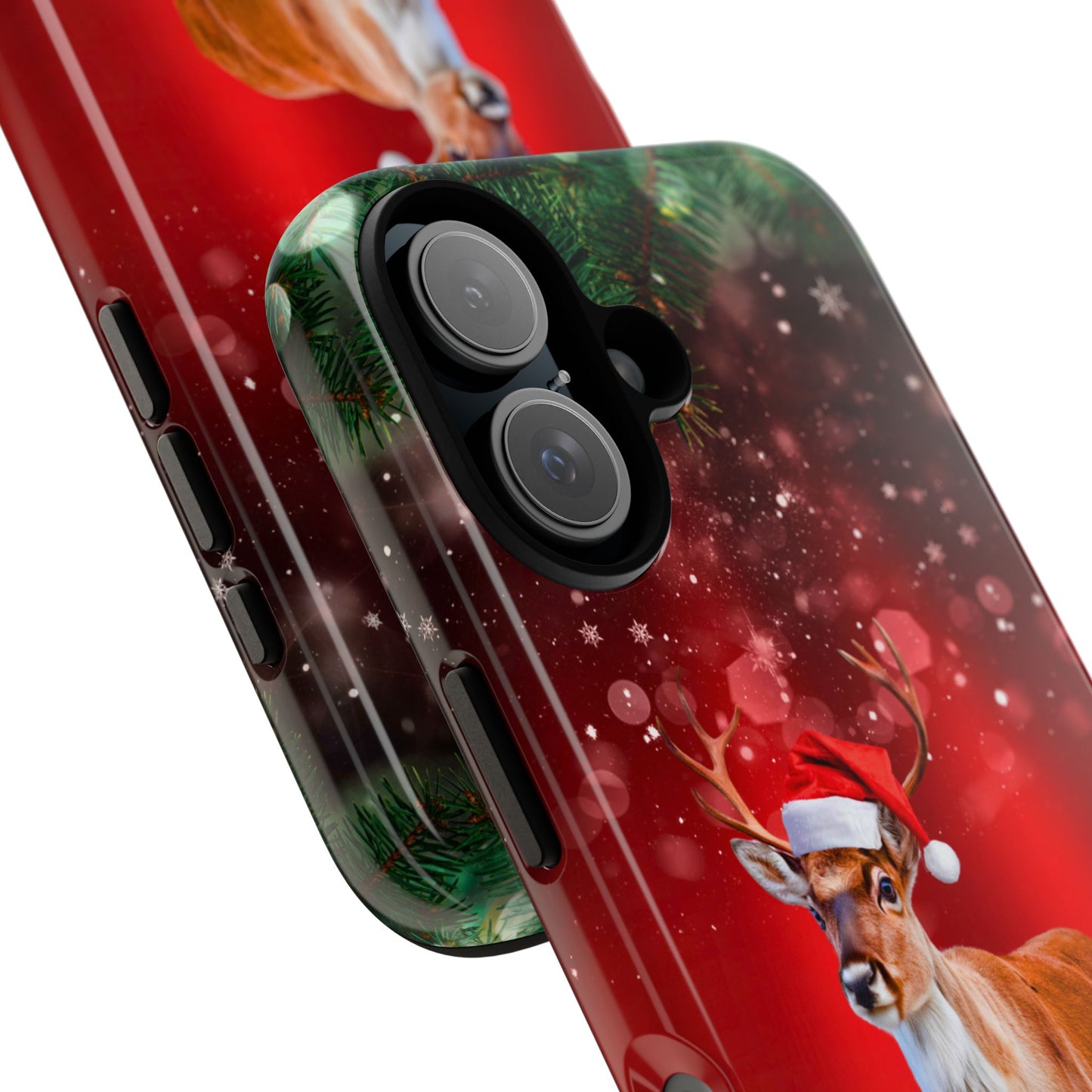 Festive Reindeer No.1 – Santa Hat with Holiday Lights Design for iPhone, Samsung & Google Models