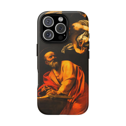 Tough Phone Case for iPhone, Samsung and Google Pixel - Caravaggio, Inspiration of St. Matthew (1602)
