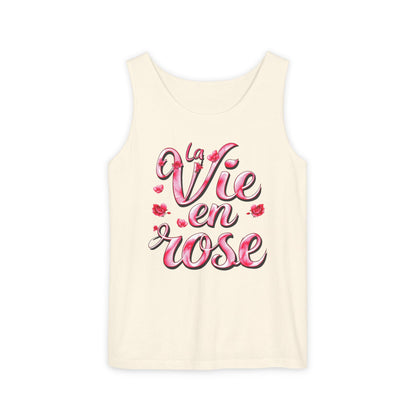 Comfort Colors® 9360 Women's Garment-Dyed Tank Top - La Vie en Rose Romantic & Stylish Design