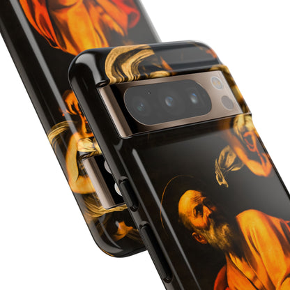 Tough Phone Case for iPhone, Samsung and Google Pixel - Caravaggio, Inspiration of St. Matthew (1602)