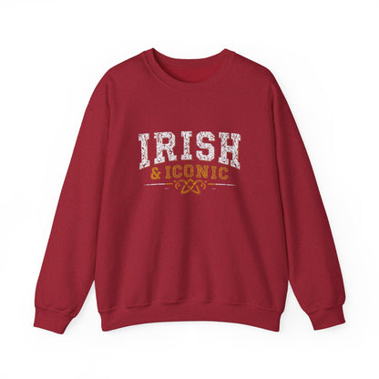 Gildan 18000 Unisex Heavy Blend™ Crewneck Sweatshirt - Irish & Iconic Vintage Distressed St. Patrick’s Day Design