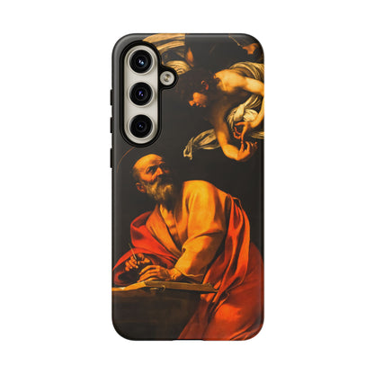 Tough Phone Case for iPhone, Samsung and Google Pixel - Caravaggio, Inspiration of St. Matthew (1602)
