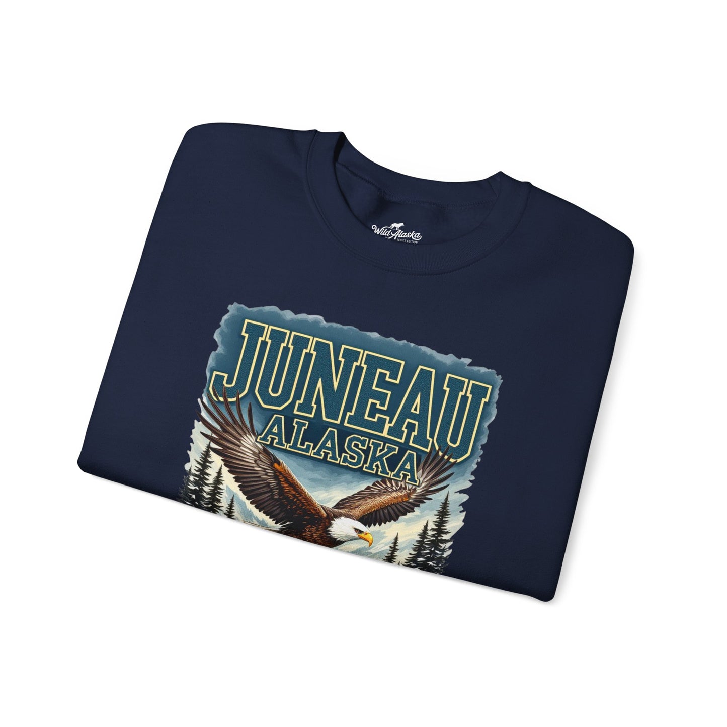 Juneau Bald Eagle Cotton Crewneck Sweatshirt | Wild Alaska Series Edition 🦅🌲❄️