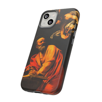 Tough Phone Case for iPhone, Samsung and Google Pixel - Caravaggio, Inspiration of St. Matthew (1602)