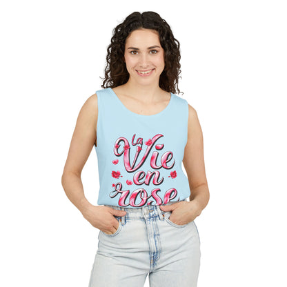 Comfort Colors® 9360 Women's Garment-Dyed Tank Top - La Vie en Rose Romantic & Stylish Design