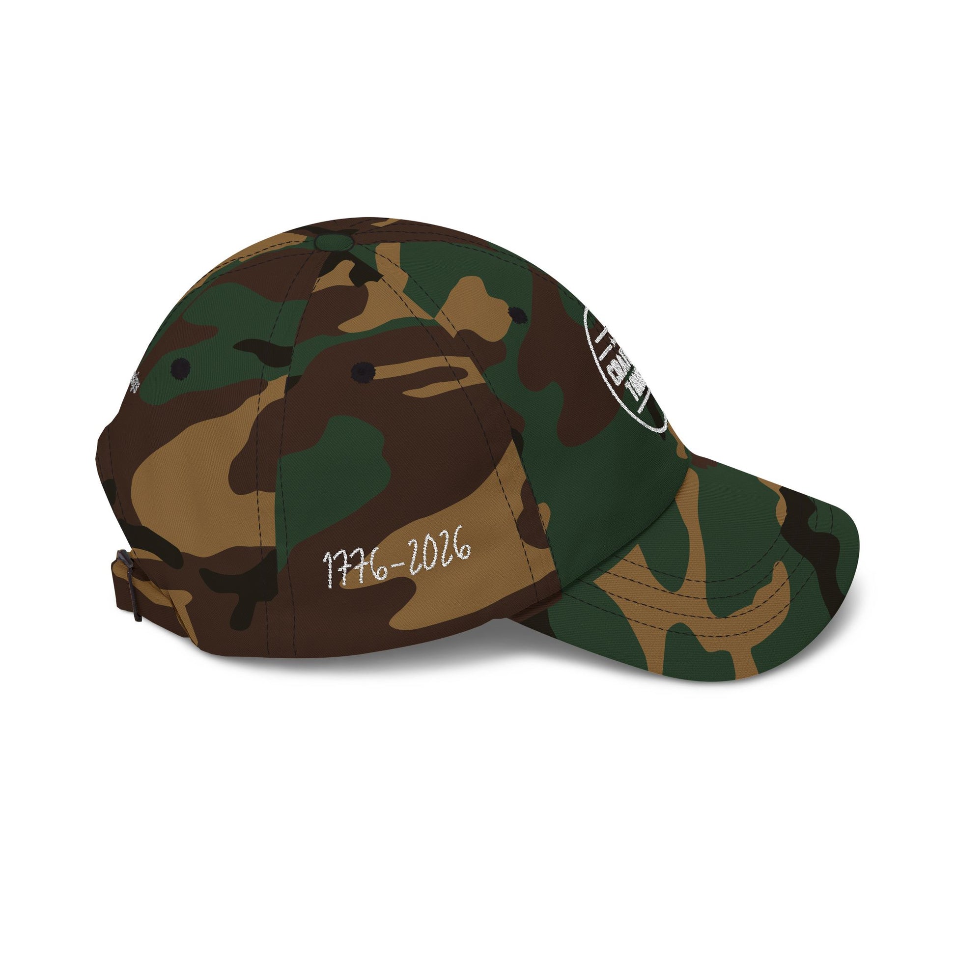 Camouflage baseball cap on a white background